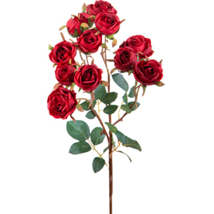 Rosa Branch 62 Cm - Pezzi 4 - 20X62X15cm - Colore: Rosso - Bianchi Dino - Fiori Artificiali