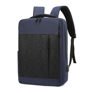 DAM Mochila para Laptop con interfaz de carga USB. 30x11x42 Cm. Color: Azul