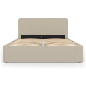 Lit coffre Louise 140x190cm tissu beige