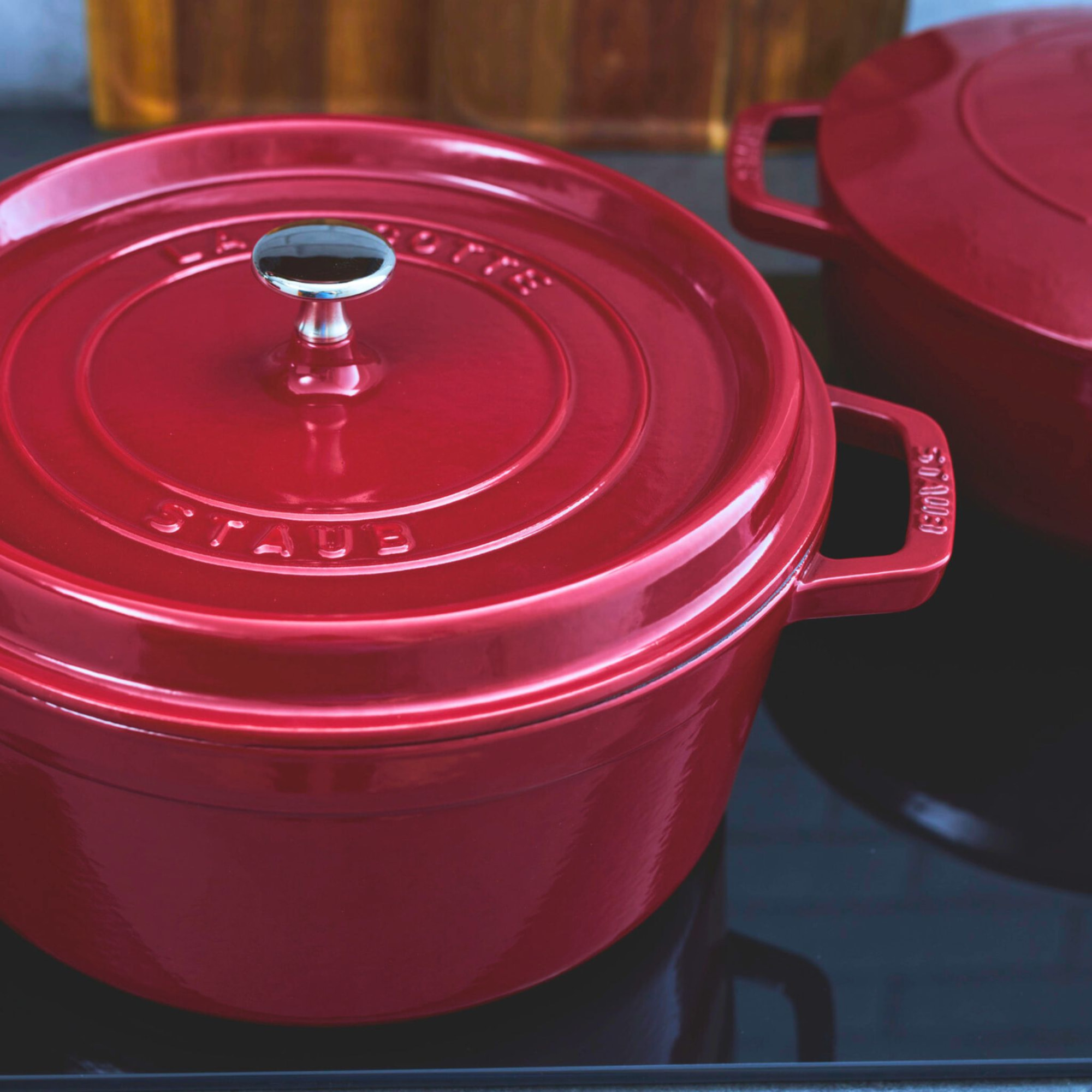 Cocotte 26 cm, Rond(e), Bordeaux, Fonte