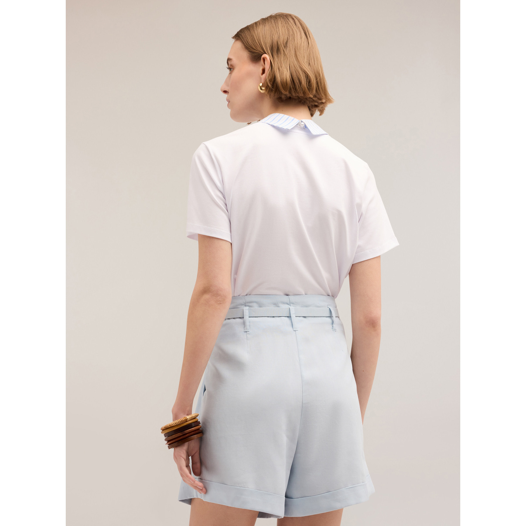 Motivi - T-shirt con colletto ricamato con pietre - Bianco