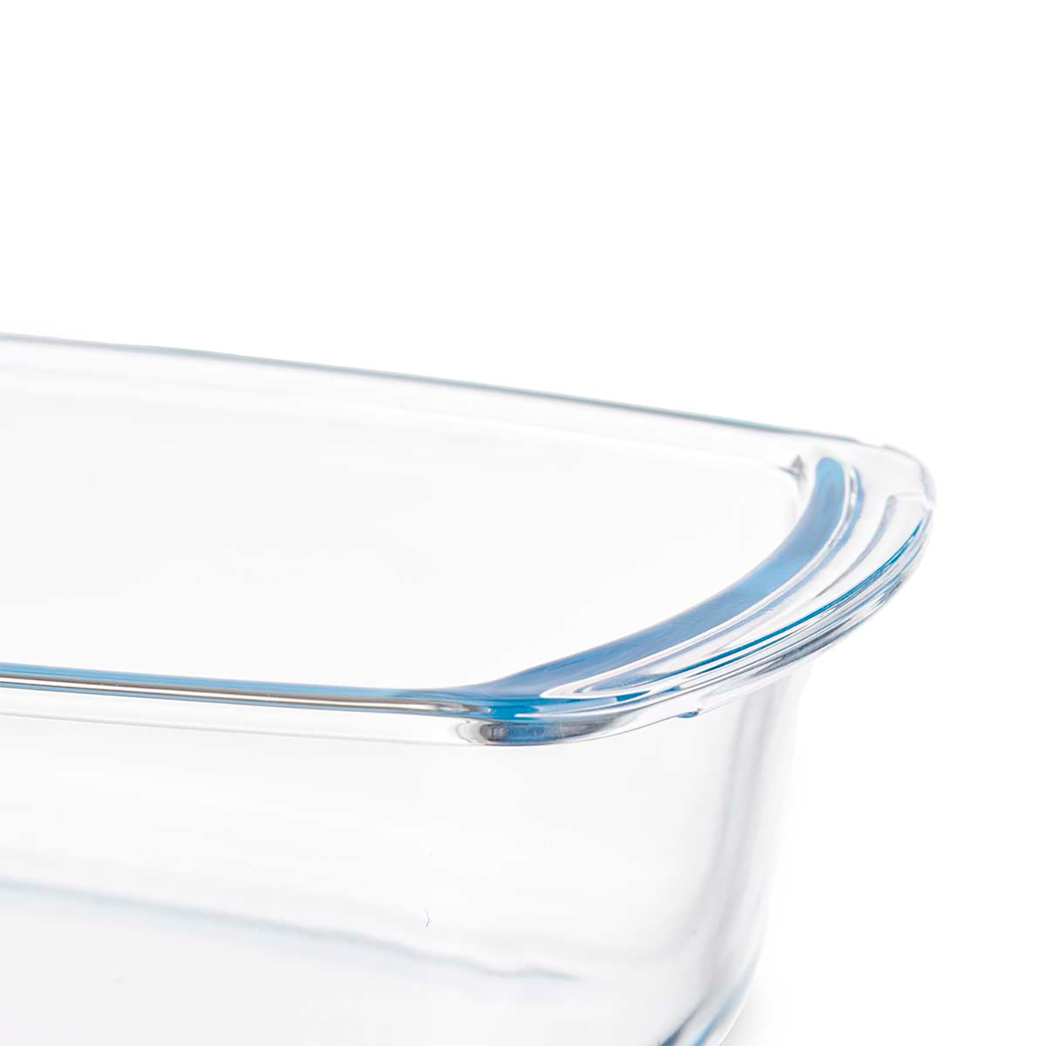 DAM VASSOIO RETTANGOLARE IN BOROSILICATO CON MANICI 1600ML 27x14x7,2 Cm. Colore trasparente