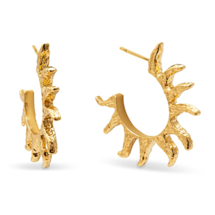 Boucles d'Oreille Sun Plaqué Or