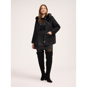 Fiorella Rubino - Parka in lana con cappuccio - Nero