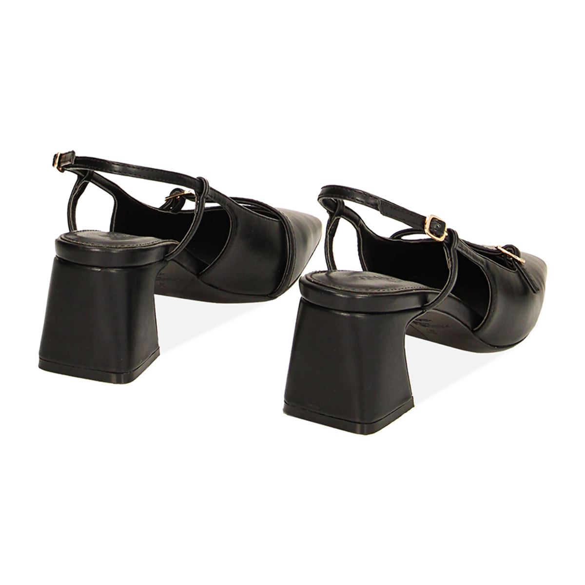 Zapatos de tacón destalonados negros