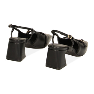 Zapatos de tacón destalonados negros
