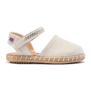 Alpargatas de Bebé Con Tira Adherente en Beige