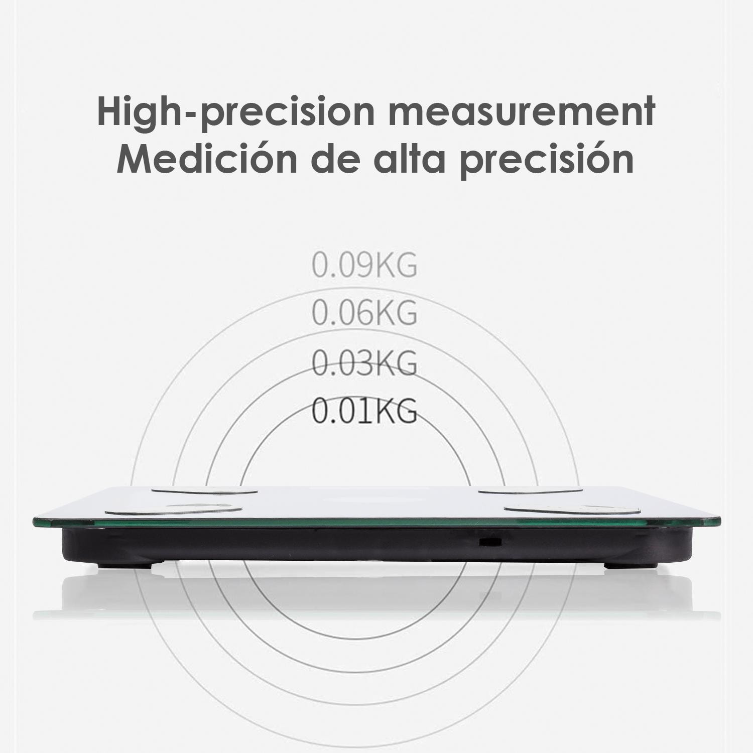 Bilancia solare intelligente Bluetooth con termometro. App di controllo e registrazione per iOS e Android.