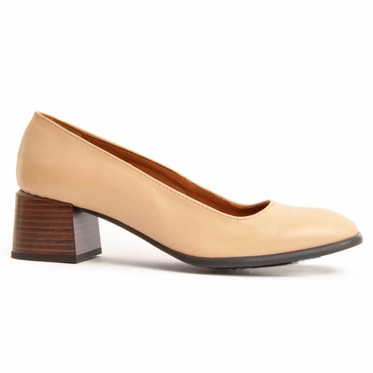 Zapato De Tacón - Beige - Altura: 5 Cm