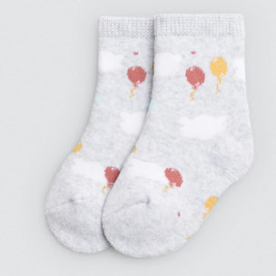 Confezione da 4 calzini termici per neonato con stampe a palloncino