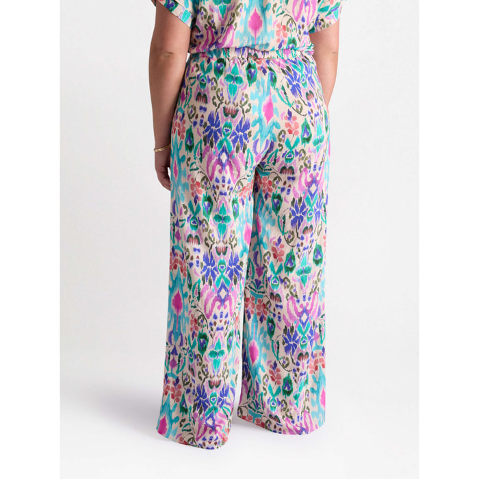 Fiorella Rubino - Pantaloni palazzo stampati - Azzurro