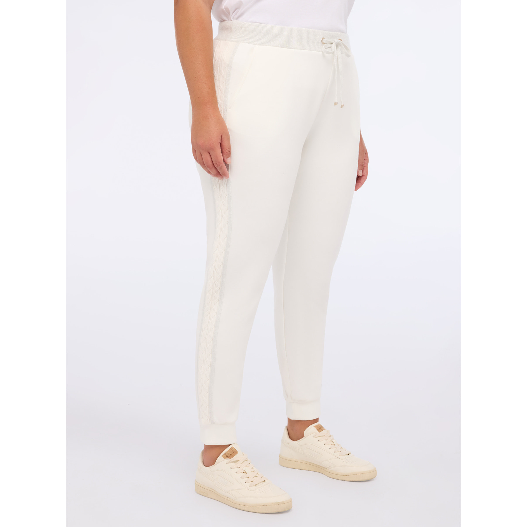 Fiorella Rubino - Pantaloni Jogger in tessuto scuba - Bianco