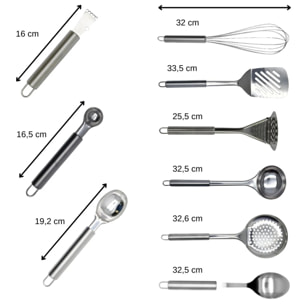 Ensemble ustensiles de cuisine 9 pièces Fackelmann Elemental