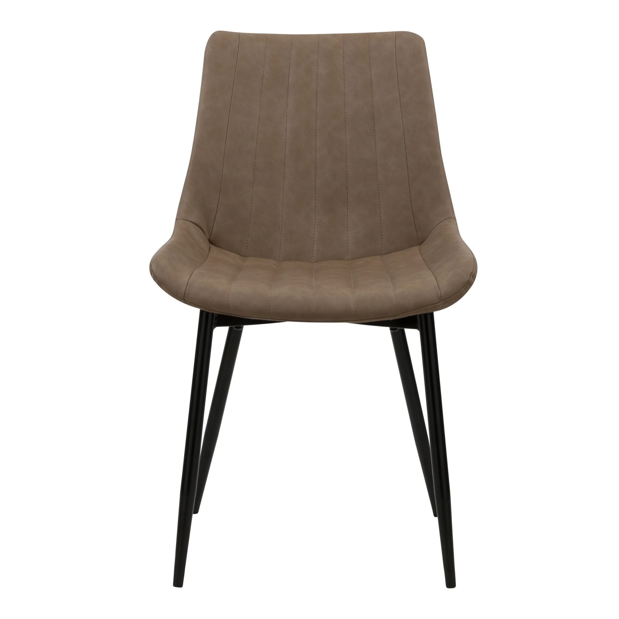 Lot de 2 chaises en cuir synthétique taupe et métal noir - Killi