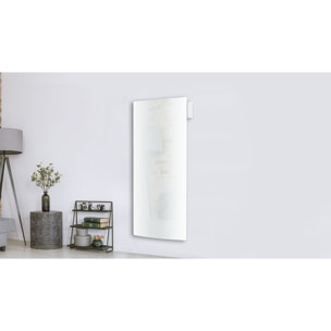Radiateur inertie double coeur fonte + film vertical LCD 1500W blanc