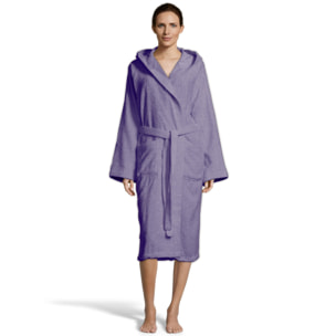 Bassetti Morbido Accappatoio 360 gr con Cappuccio 100% Cotone Uomo Donna Spugna Taglie Forti - ITALY Designed - Collezione VIVIAN - AMETISTA LA
