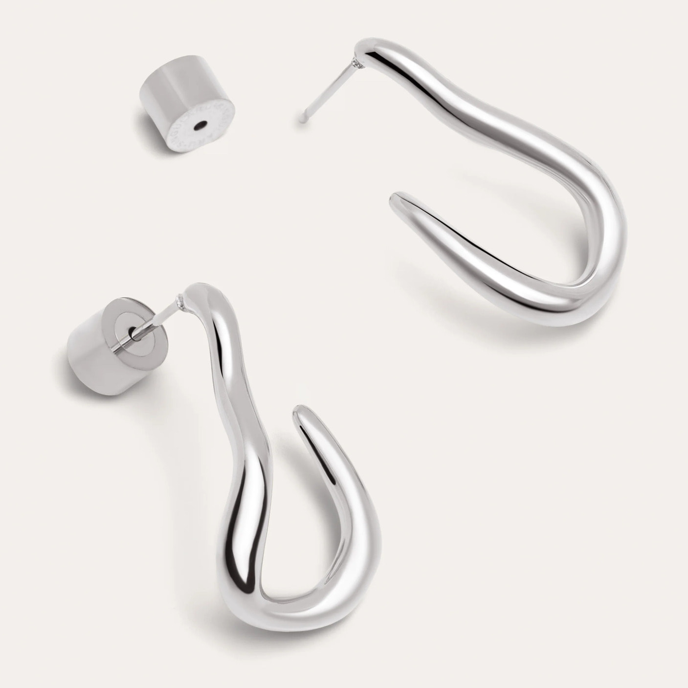 Orecchino Organic Hook in Acciaio