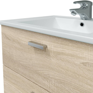 Mobile sottolavabo Tico, Mobiletto da bagno, Contenitore porta lavabo, Armadio per lavandino, 70x45 h50 cm, Rovere