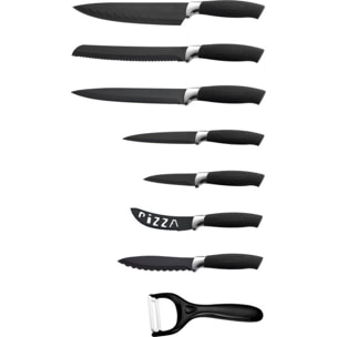 Set de couteaux 8 pièces avec revêtement céramique Royalty Line RLBLK7W