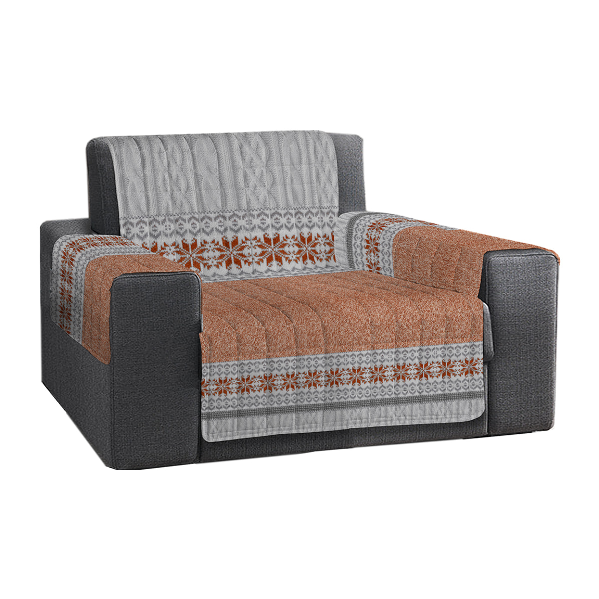 Copripoltrona trapuntato maglia arancio