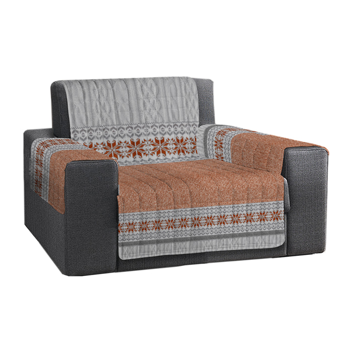 Copripoltrona trapuntato maglia arancio