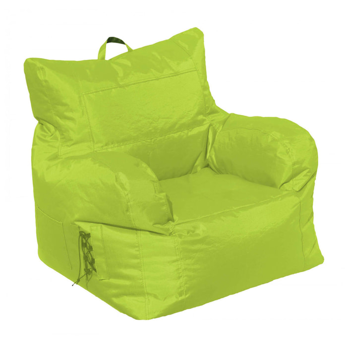 Poltrona Ossidiana, Seduta imbottita, Divano singolo da salotto, Sedia con braccioli, Made in Italy, 75x65 h70 cm, Verde