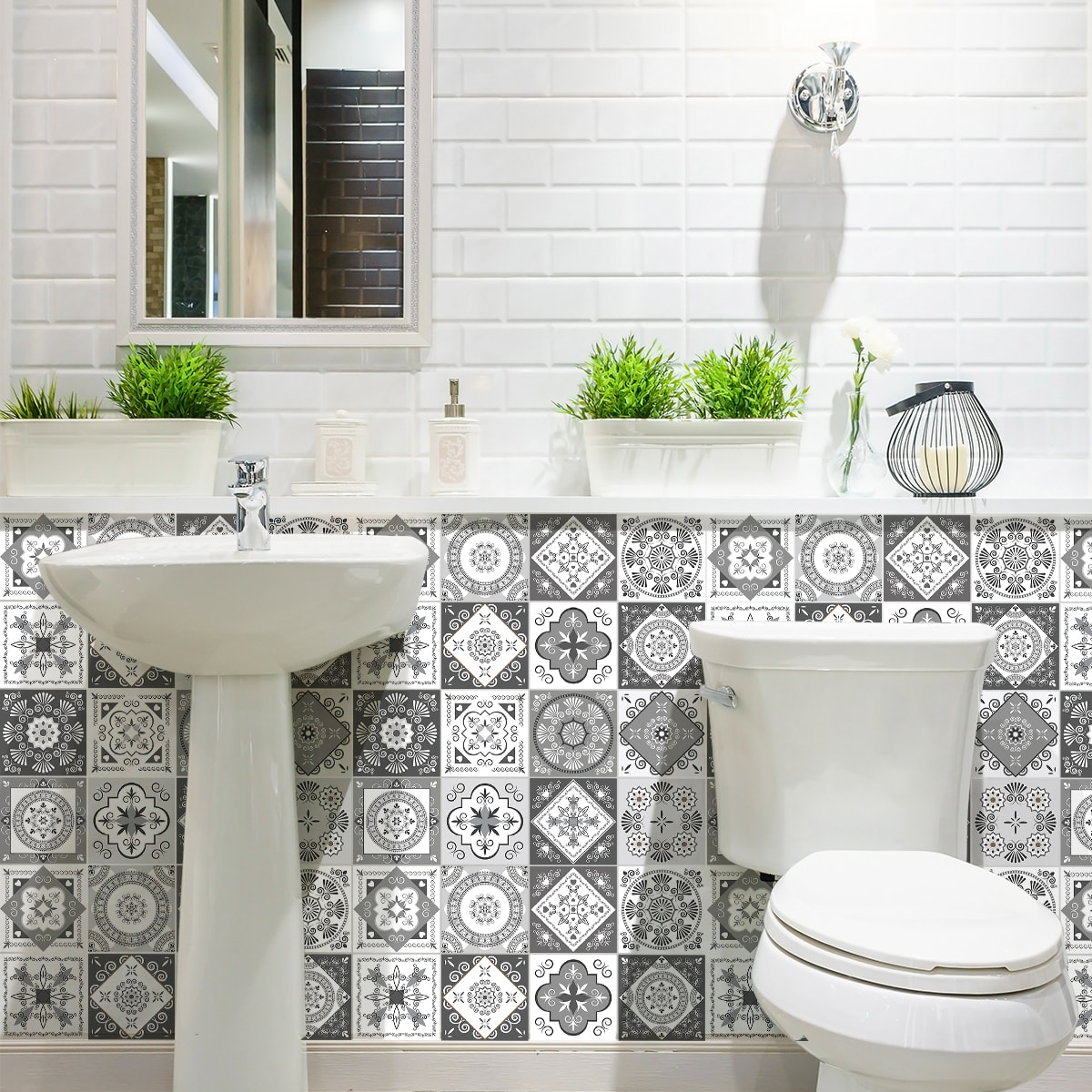 Stickers muraux - Sticker Mural Carrelage adhésif Cuisine Salle de Bain - 24 STICKERS CARRELAGES AZULEJOS TALIHA