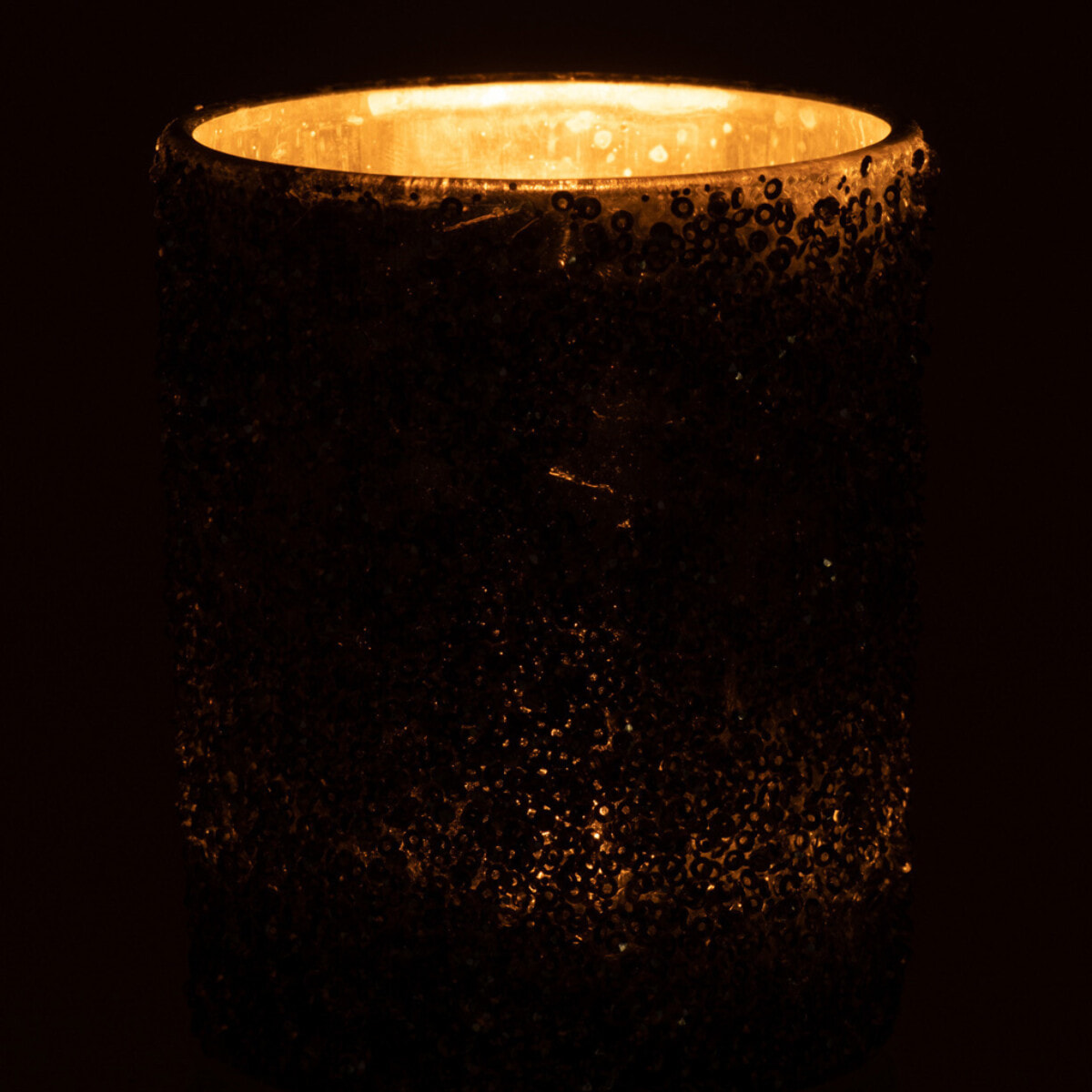 J-Line photophore Paillettes - verre - gris - large