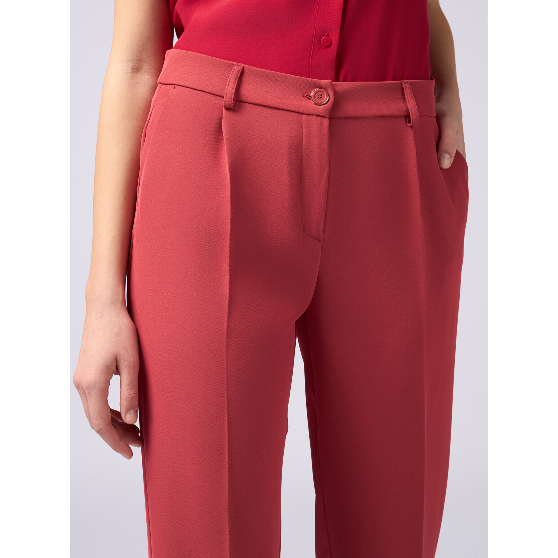 Oltre - Pantaloni in tessuto fluido - Rosso