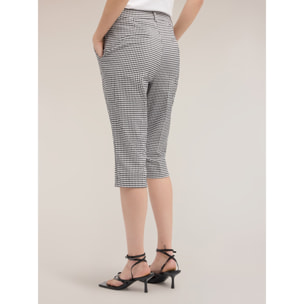 Motivi - Pantaloni capri fantasia vichy - Nero