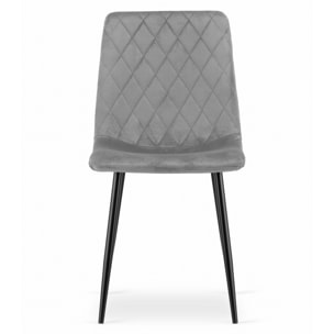 Set di 2 sedie Turin in velluto grigio chiaro