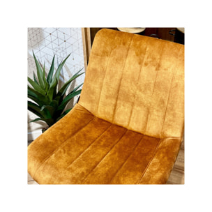 Tabouret de bar rembourré et capitonné en velours - EMMA 2