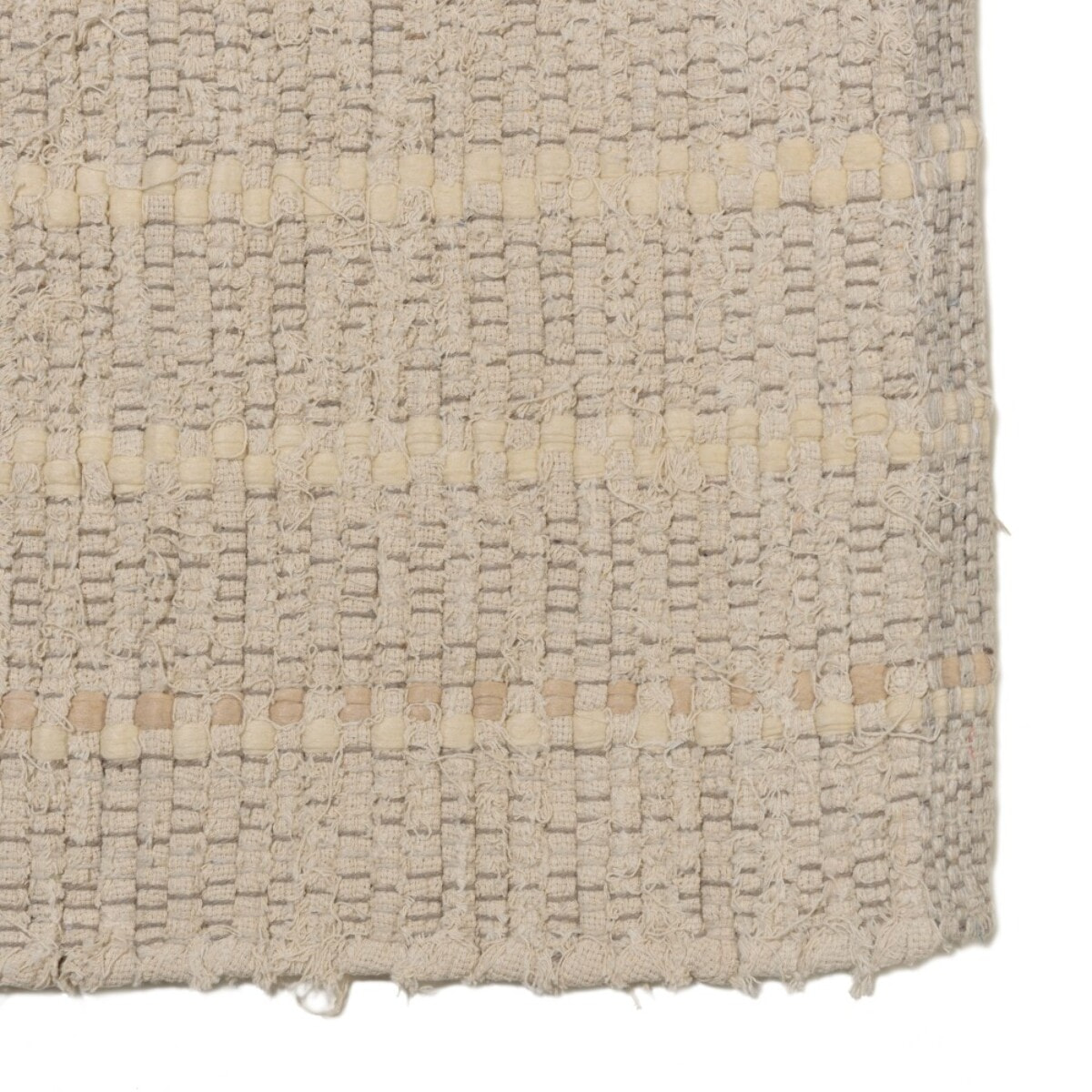 SACHA - Tapis rectangulaire 160x230cm en coton recyclé couleur ivoire