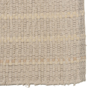 SACHA - Tapis rectangulaire 160x230cm en coton recyclé couleur ivoire
