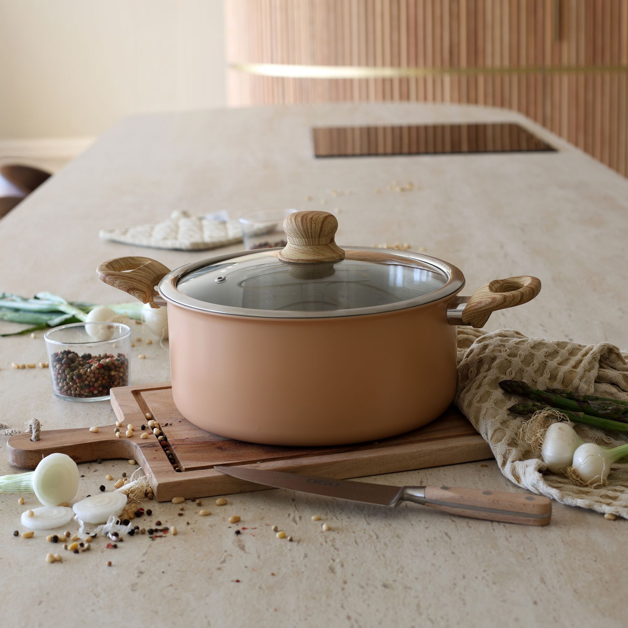 Batterie de cuisine 8 pièces en acier inoxydable - tous feux EASYNOX