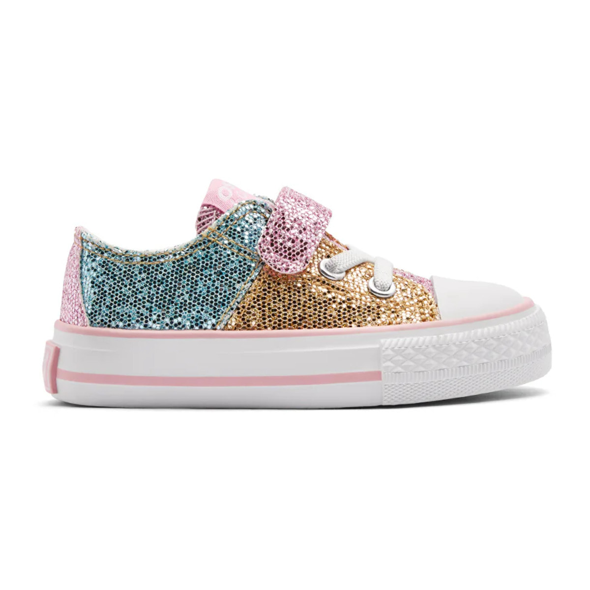 Zapatillas Bajas de Niña Estampado Glitter Multicolor