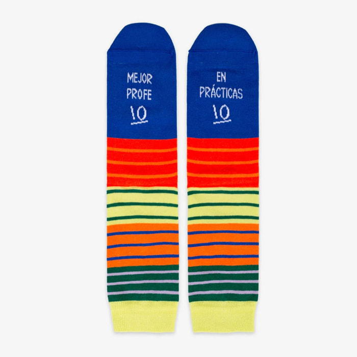 Calcetines "Mejor profe en prácticas" talla 36-41