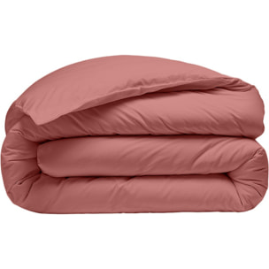 Housse de couette percale de coton vieux rose