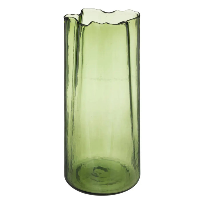 Vase verre vert H32cm