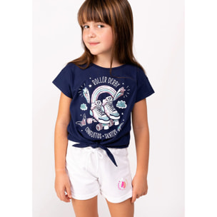 Short Deportivo De Niña Unicornio En Blanco