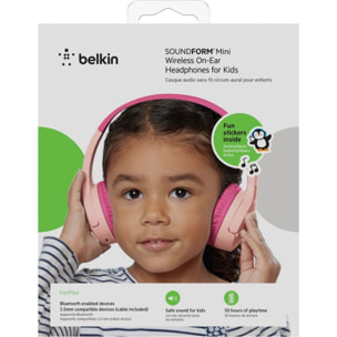 Casque BELKIN SoundForm pour enfant Mini Rose