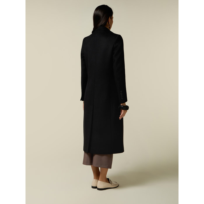 Oltre - Cappotto lungo misto lana - Nero