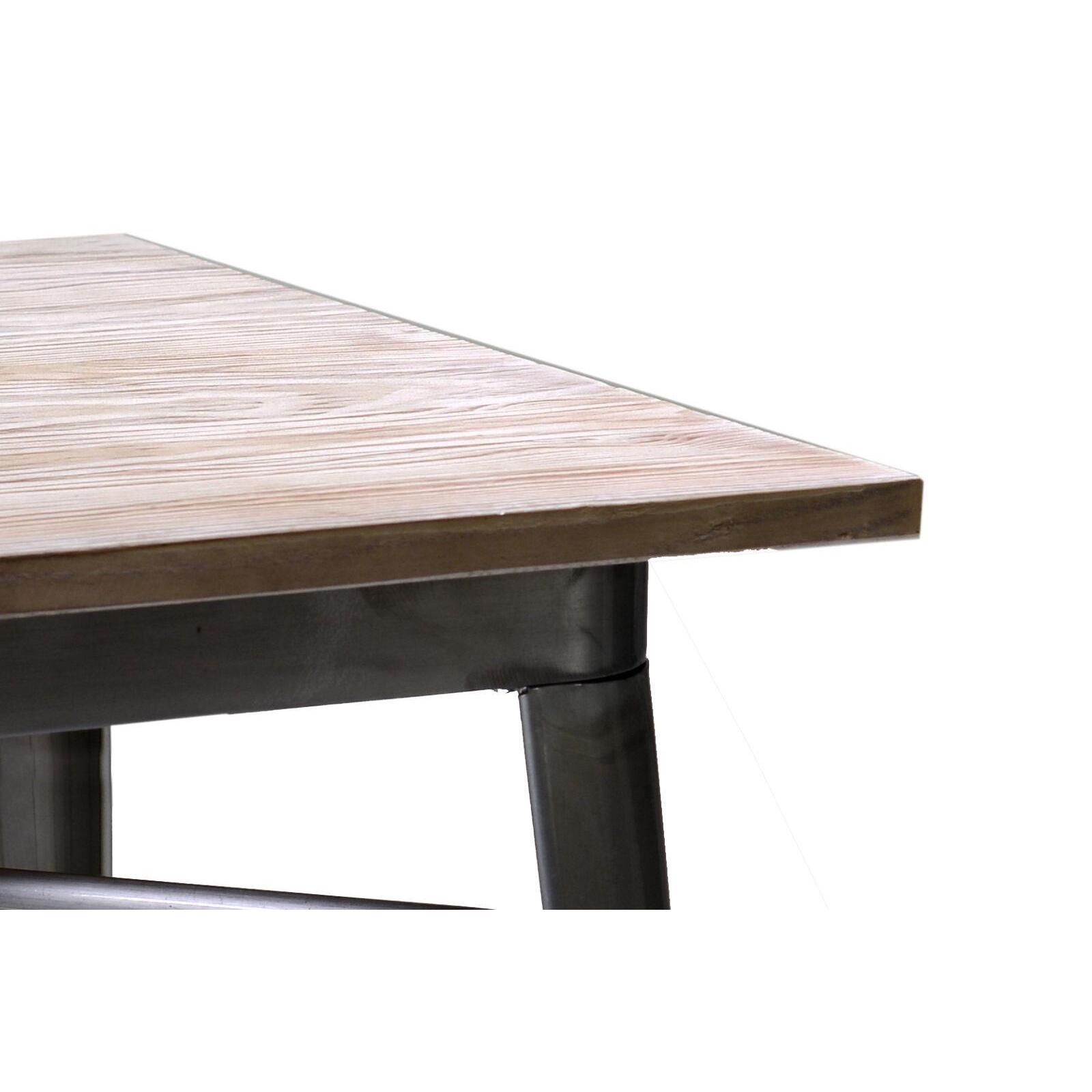 Tavolo in ferro Bristol top in legno galvanizzato cm160x80h76