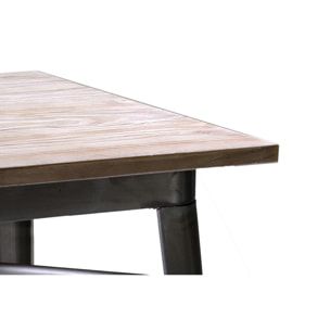Tavolo in ferro Bristol top in legno galvanizzato cm160x80h76