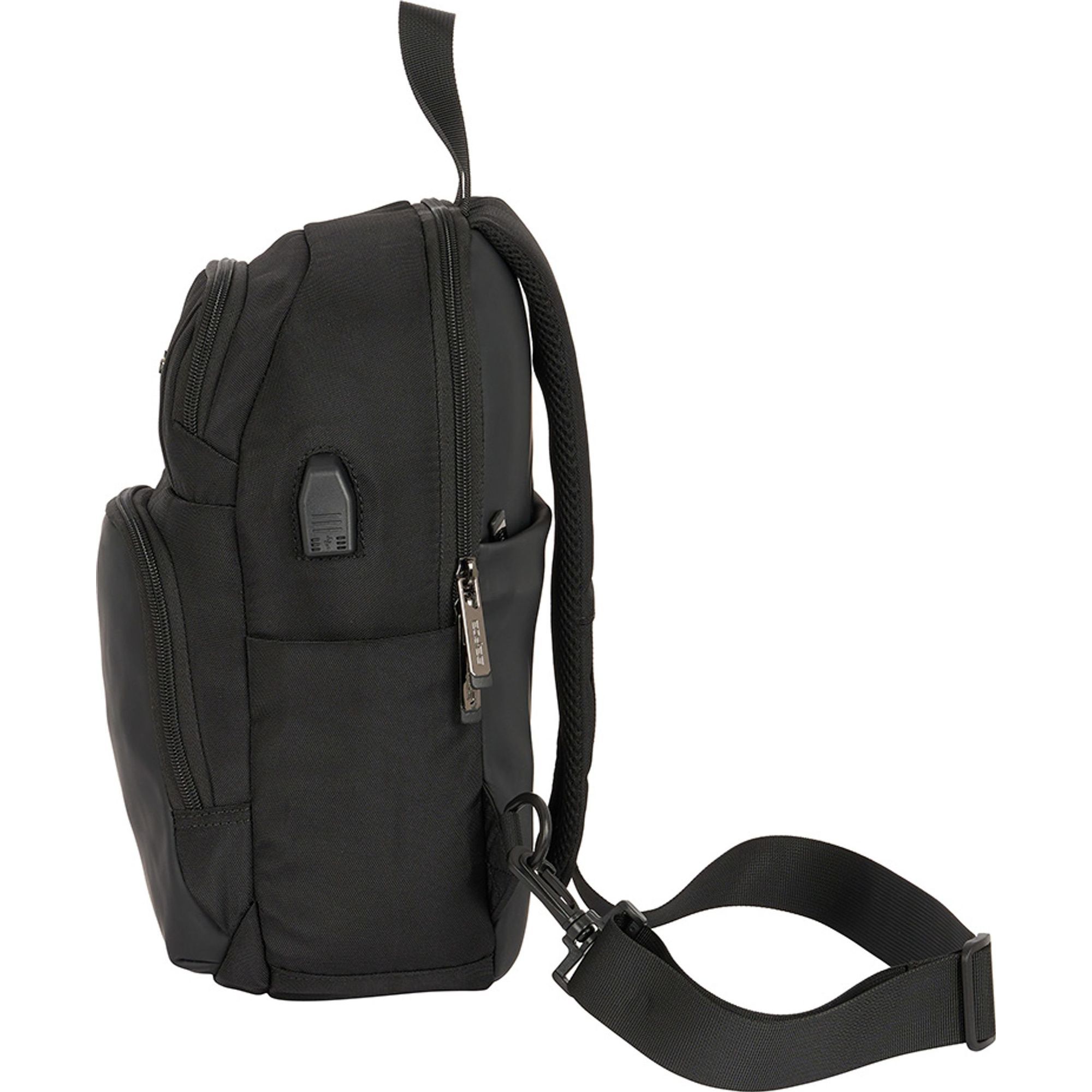 Mini mochila 1 hombrera tablet 11+usb safta business "black"