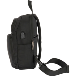 Mini mochila 1 hombrera tablet 11+usb safta business "black"