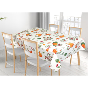 Tovaglia Cucina In 100% Cotone Made In Italy Disegno Zucca 140x180