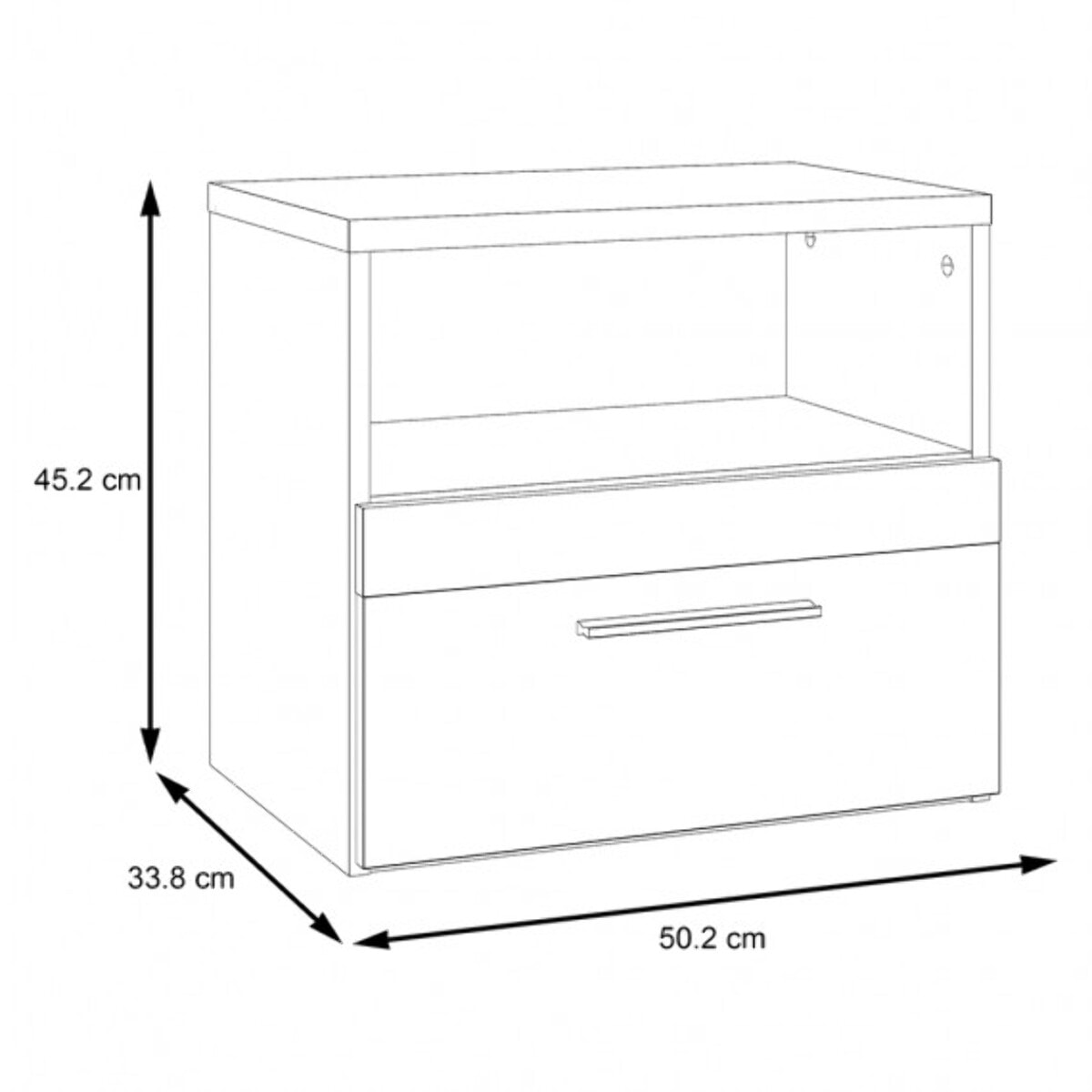 Table de chevet en décor bois chêne - DAVID