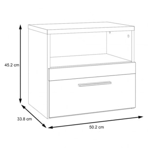 Table de chevet en décor bois chêne - DAVID