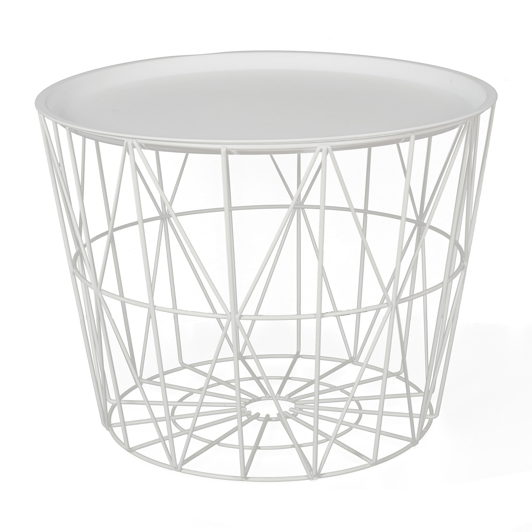 Table Filaire Metal Blanc Diametre 50cm